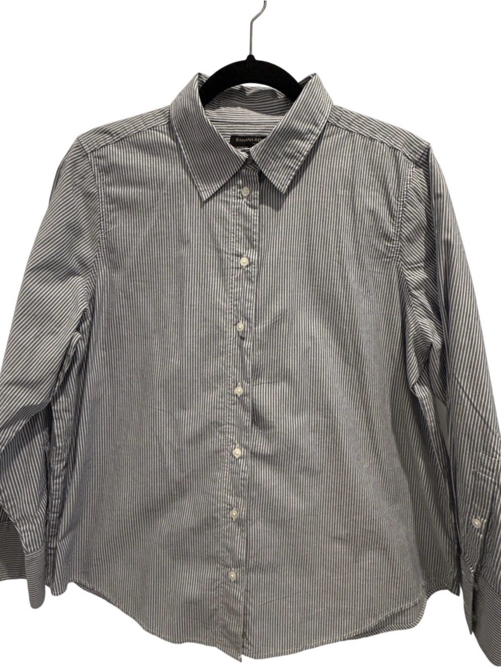 Banana Republic Men’s Black & White Striped Dress Shirt